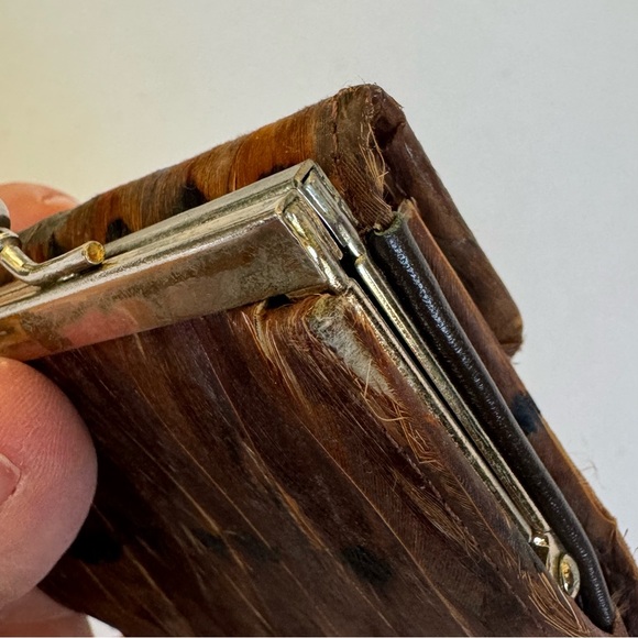 [SOLD] Vintage 70’s/80’s Genuine Peacock Feather & Leather Wallet / Coinpurse - Picture 9 of 13